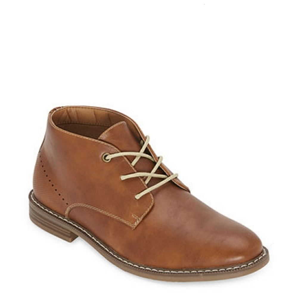 JF J.Ferrar Mens GilbertBlock Heel Chukka BootsSize 8M Men's Color Cognac Des - Picture 3 of 5